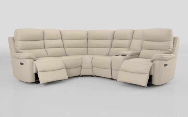 Ossett 2 Corner 2 Power Sofa with Right Hand Facing Console & Head Tilt - poltronesofà at ScS