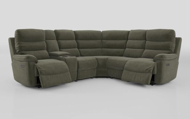 Ossett 2 Corner 2 Power Sofa with Left Hand Facing Console & Head Tilt - poltronesofà at ScS