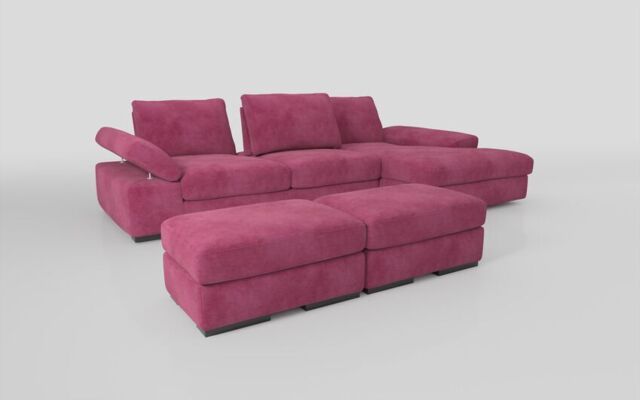 Savazza 4 Seater Sofa with Adjustable Back Rest Right Hand Facing Lounger & Two Ottoman Footstools  - poltronesofà at ScS