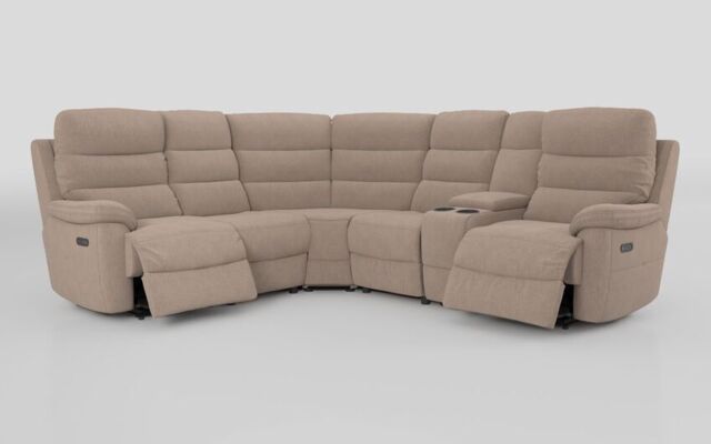 Ossett 2 Corner 2 Power Sofa with Right Hand Facing Console & Head Tilt - poltronesofà at ScS