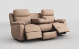 Calboli 3 Seater Power Recliner Sofa with Power Head Tilt, Lumbar, Drawer & Table  - poltronesofà at ScS
