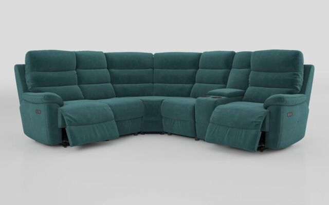 Ossett 2 Corner 2 Power Sofa with Right Hand Facing Console & Head Tilt  - poltronesofà at ScS