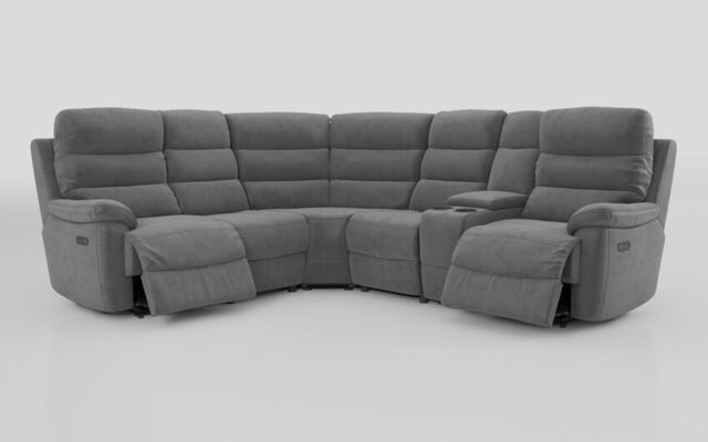 Ossett 2 Corner 2 Power Sofa with Right Hand Facing Console & Head Tilt - poltronesofà at ScS