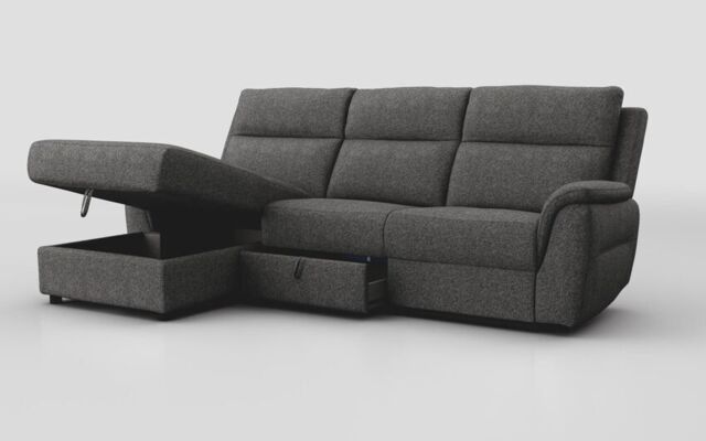 Sogliano 3 Seater Sofa With Drawer & Left Hand Facing Storage Chaise - poltronesofà at ScS