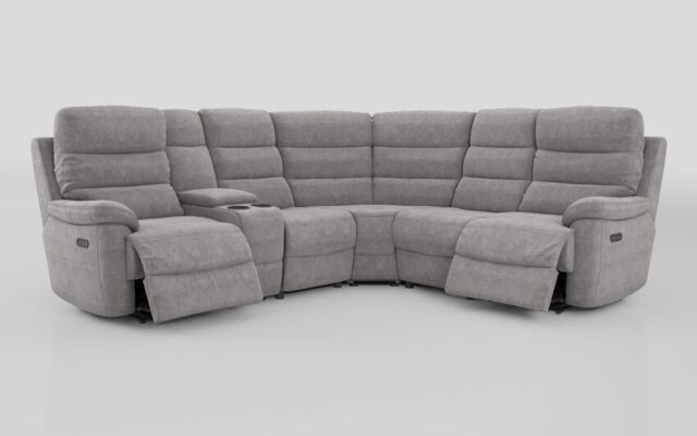 Ossett 2 Corner 2 Power Sofa with Left Hand Facing Console & Head Tilt  - poltronesofà at ScS