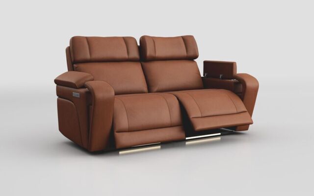 Adstock 3 Seater Power Recliner Sofa with Power Head Tilt, Lumbar, Massage, Audio, Heat & LED Lights - poltronesofà at ScS