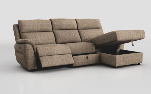 Sogliano 3 Seater Power Recliner Sofa With Drawer & Right Hand Facing Storage Chaise  - poltronesofà at ScS