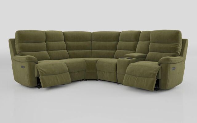 Ossett 2 Corner 2 Power Sofa with Right Hand Facing Console & Head Tilt - poltronesofà at ScS