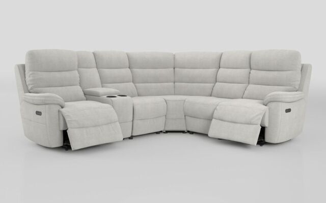 Ossett 2 Corner 2 Power Sofa with Left Hand Facing Console & Head Tilt - poltronesofà at ScS