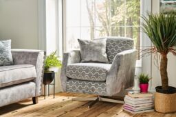 ScS Living Eliza Fabric Patterned Swivel Chair