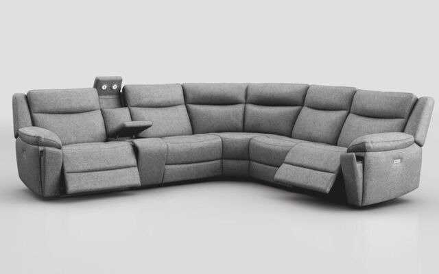 Villa 3 Corner 3 Power Recliner Sofa & Console with Lights  - poltronesofà at ScS