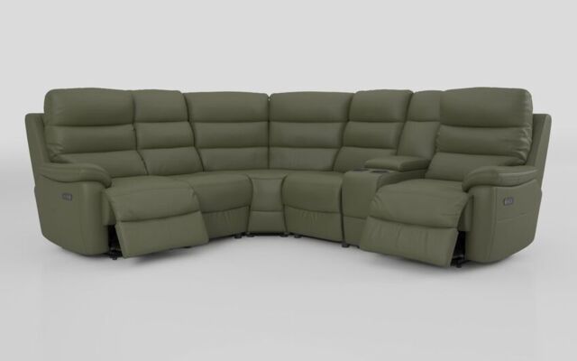 Ossett 2 Corner 2 Power Sofa with Right Hand Facing Console & Head Tilt - poltronesofà at ScS