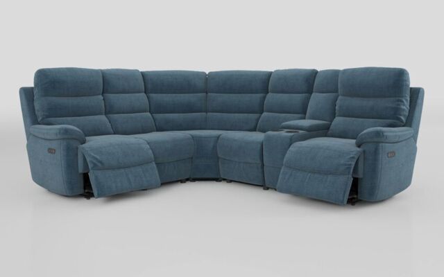 Ossett 2 Corner 2 Power Sofa with Right Hand Facing Console & Head Tilt  - poltronesofà at ScS