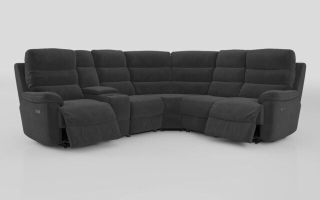 Ossett 2 Corner 2 Power Sofa with Left Hand Facing Console & Head Tilt  - poltronesofà at ScS