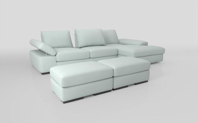 Savazza 4 Seater Sofa with Adjustable Back Rest Right Hand Facing Lounger & Two Ottoman Footstools  - poltronesofà at ScS