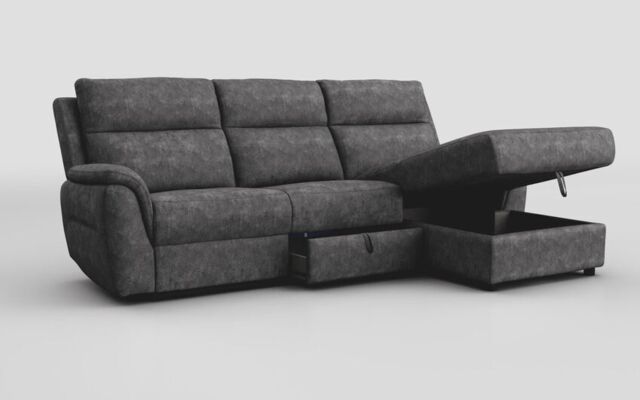 Sogliano 3 Seater Sofa With Drawer & Right Hand Facing Storage Chaise - poltronesofà at ScS