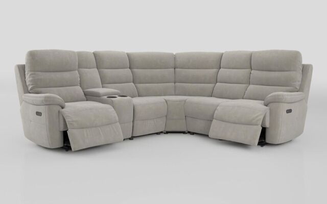 Ossett 2 Corner 2 Power Sofa with Left Hand Facing Console & Head Tilt - poltronesofà at ScS