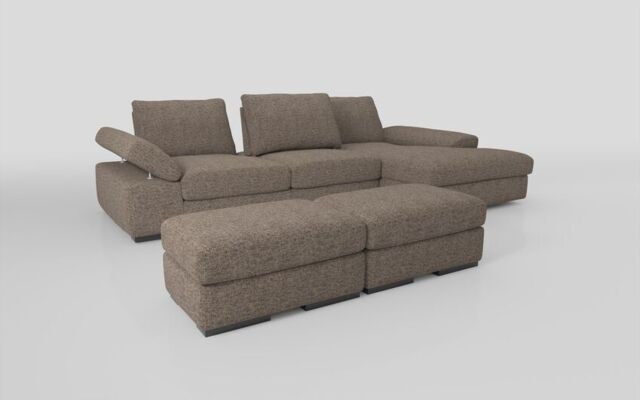 Savazza 4 Seater Sofa with Adjustable Back Rest Right Hand Facing Lounger & Two Ottoman Footstools  - poltronesofà at ScS