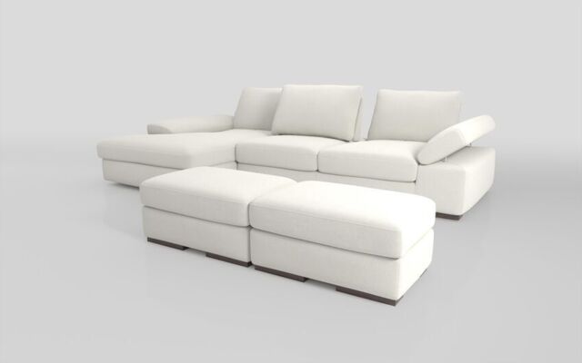 Savazza 4 Seater Sofa with Left Hand Facing Lounger & Two Ottoman Footstools - poltronesofà at ScS