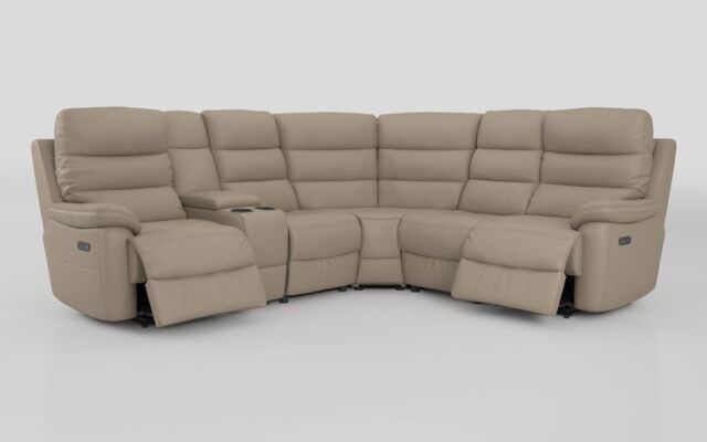 Ossett 2 Corner 2 Power Sofa with Left Hand Facing Console & Head Tilt - poltronesofà at ScS
