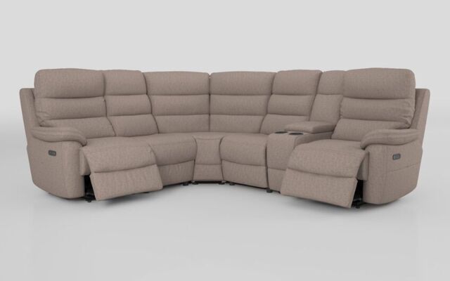 Ossett 2 Corner 2 Power Sofa with Right Hand Facing Console & Head Tilt - poltronesofà at ScS