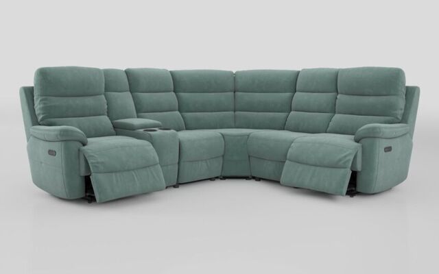 Ossett 2 Corner 2 Power Sofa with Left Hand Facing Console & Head Tilt - poltronesofà at ScS