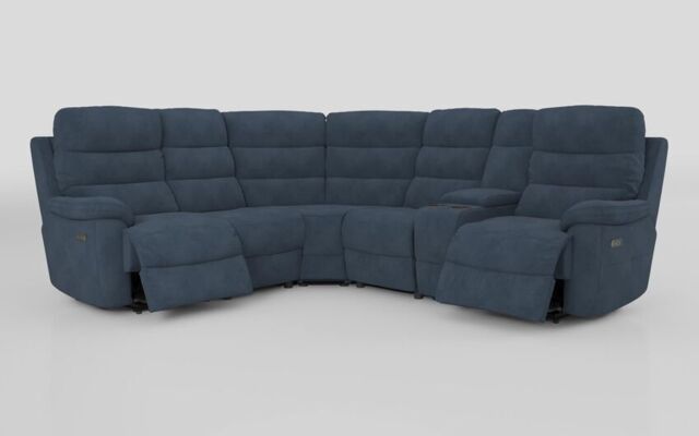 Ossett 2 Corner 2 Power Sofa with Right Hand Facing Console & Head Tilt  - poltronesofà at ScS