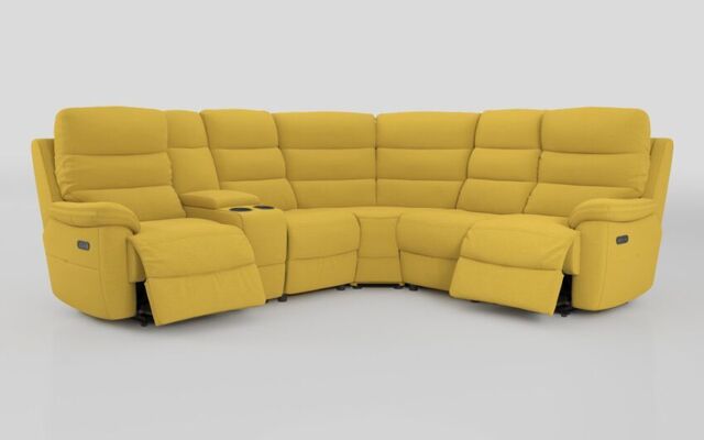 Ossett 2 Corner 2 Power Sofa with Left Hand Facing Console & Head Tilt - poltronesofà at ScS