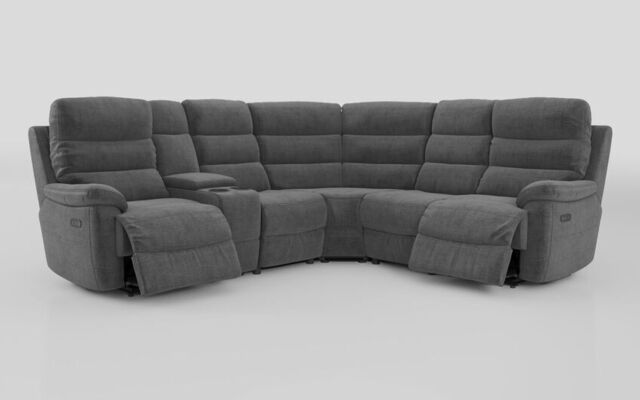 Ossett 2 Corner 2 Power Sofa with Left Hand Facing Console & Head Tilt - poltronesofà at ScS