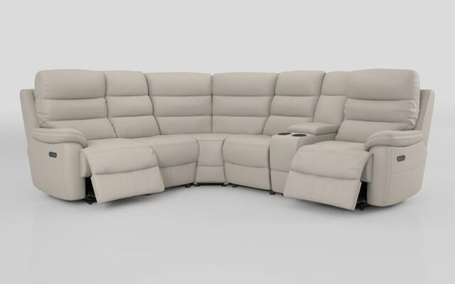 Ossett 2 Corner 2 Power Sofa with Right Hand Facing Console & Head Tilt  - poltronesofà at ScS