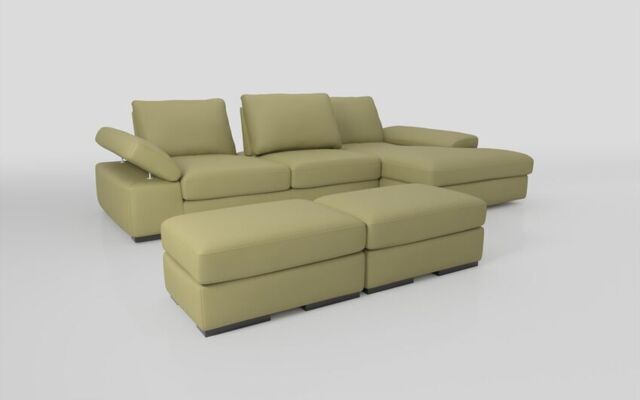 Savazza 4 Seater Sofa with Adjustable Back Rest Right Hand Facing Lounger & Two Ottoman Footstools - poltronesofà at ScS