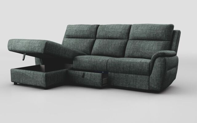 Sogliano 3 Seater Sofa With Drawer & Left Hand Facing Storage Chaise - poltronesofà at ScS