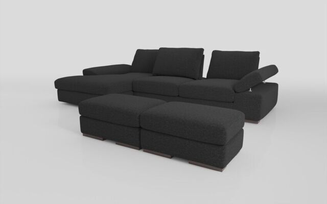 Savazza 4 Seater Sofa with Left Hand Facing Lounger & Two Ottoman Footstools - poltronesofà at ScS