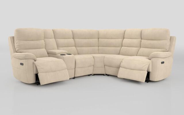 Ossett 2 Corner 2 Power Sofa with Left Hand Facing Console & Head Tilt - poltronesofà at ScS