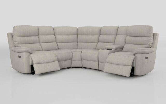 Ossett 2 Corner 2 Power Sofa with Right Hand Facing Console & Head Tilt - poltronesofà at ScS