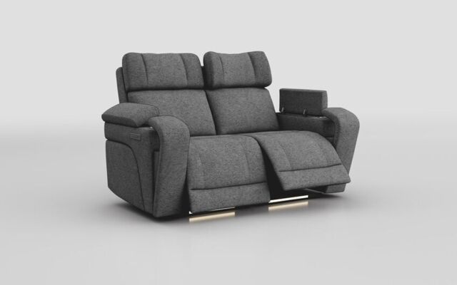 Adstock 2 Seater Power Recliner Sofa with Power Head Tilt, Lumbar, Massage, Audio, Heat & LED Lights - poltronesofà at ScS