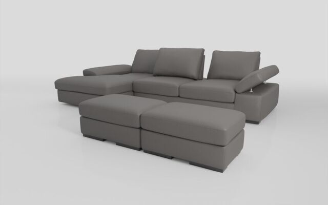 Savazza 4 Seater Sofa with Left Hand Facing Lounger & Two Ottoman Footstools  - poltronesofà at ScS