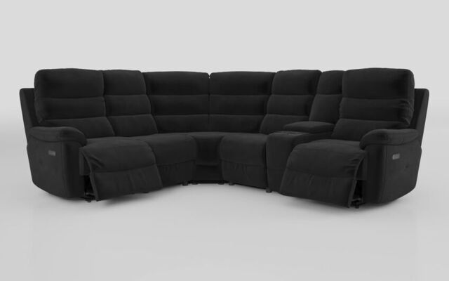 Ossett 2 Corner 2 Power Sofa with Right Hand Facing Console & Head Tilt - poltronesofà at ScS