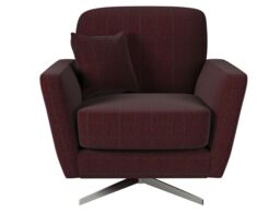 ScS Living Brown Theo Fabric Pattern Swivel Chair