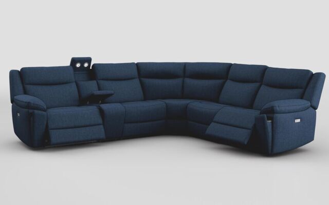 Villa 3 Corner 3 Power Recliner Sofa & Console with Lights - poltronesofà at ScS