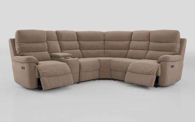 Ossett 2 Corner 2 Power Sofa with Left Hand Facing Console & Head Tilt - poltronesofà at ScS