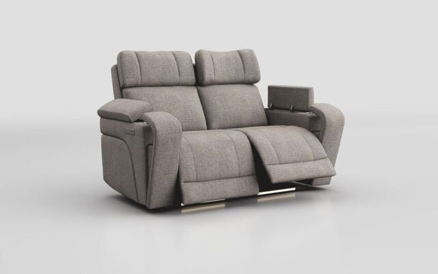 Adstock 2 Seater Power Recliner Sofa with Power Head Tilt, Lumbar, Massage, Audio, Heat & LED Lights - poltronesofà at ScS