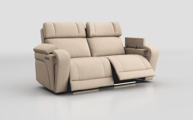 Adstock 3 Seater Power Recliner Sofa with Power Head Tilt, Lumbar, Massage, Audio, Heat & LED Lights - poltronesofà at ScS