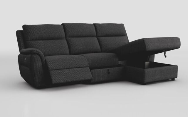 Sogliano 3 Seater Power Recliner Sofa With Drawer & Right Hand Facing Storage Chaise  - poltronesofà at ScS