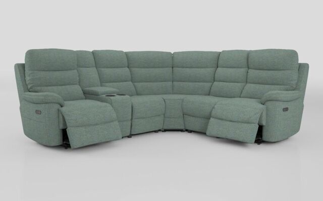 Ossett 2 Corner 2 Power Sofa with Left Hand Facing Console & Head Tilt - poltronesofà at ScS