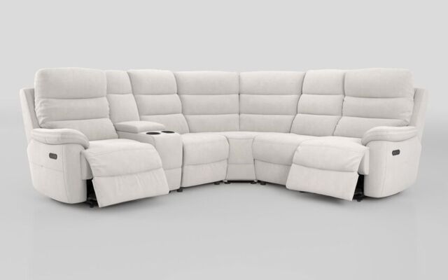 Ossett 2 Corner 2 Power Sofa with Left Hand Facing Console & Head Tilt - poltronesofà at ScS