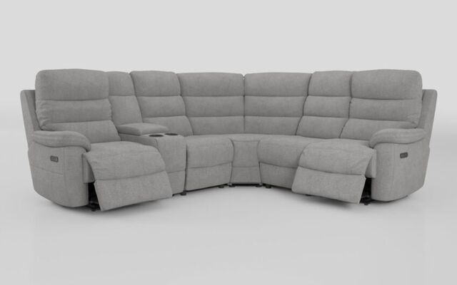 Ossett 2 Corner 2 Power Sofa with Left Hand Facing Console & Head Tilt - poltronesofà at ScS