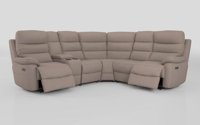 Ossett 2 Corner 2 Power Sofa with Left Hand Facing Console & Head Tilt - poltronesofà at ScS