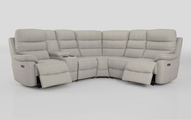 Ossett 2 Corner 2 Power Sofa with Left Hand Facing Console & Head Tilt - poltronesofà at ScS