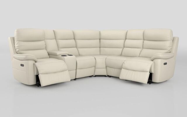 Ossett 2 Corner 2 Power Sofa with Left Hand Facing Console & Head Tilt  - poltronesofà at ScS